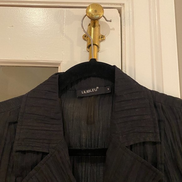NWT Lilibleu Sheer Black Blouse - Picture 4 of 6